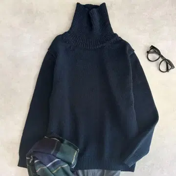 새상품급 BATONER 바토너 터틀넥 니트 네이비 사이즈 2 남성용