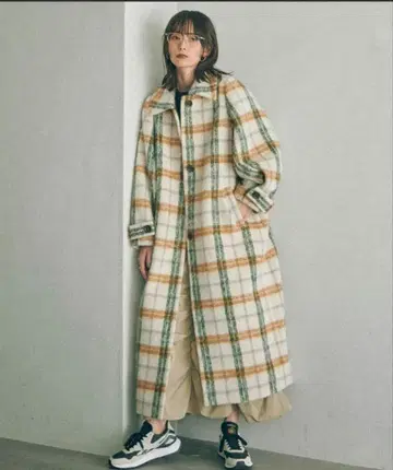 MATURED 체크 스텐카라 코트 사이즈 2