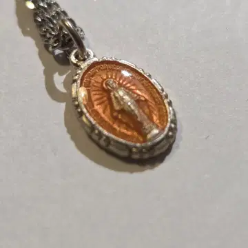 [레어] CREED제 성모 마리아 메달 실버 925 목걸이