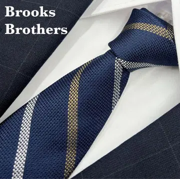 [ 인기 ] 브룩스브라더스 넥타이 스트라이프 네이비 고급 실크