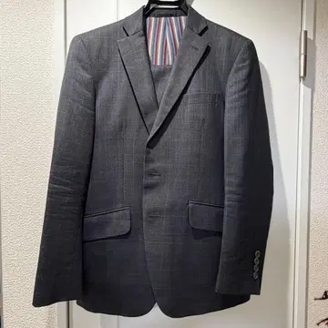 그레이 체크 무늬 비즈니스 정장