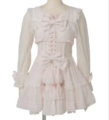 프론트 티어드 쉬폰 원피스