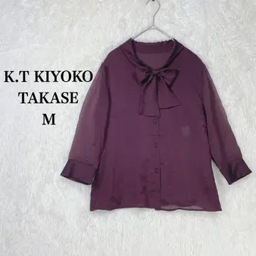 [케이티 키요코 타카세] 와인 레드 7부 소매 리본 M 일본제