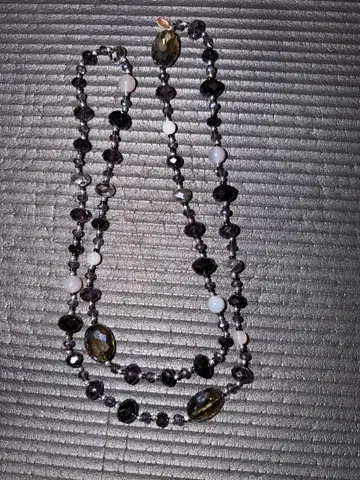 [ Xmas ] ABISTE 아비스테 롱 목걸이 퍼플 블랙 블랙 보라색