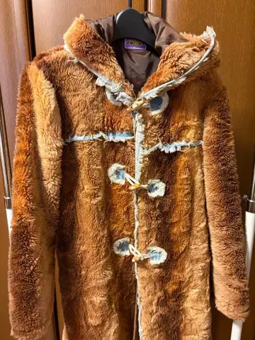 보아 아우터 자켓 코트 브라운 후드 부착 더플 코트