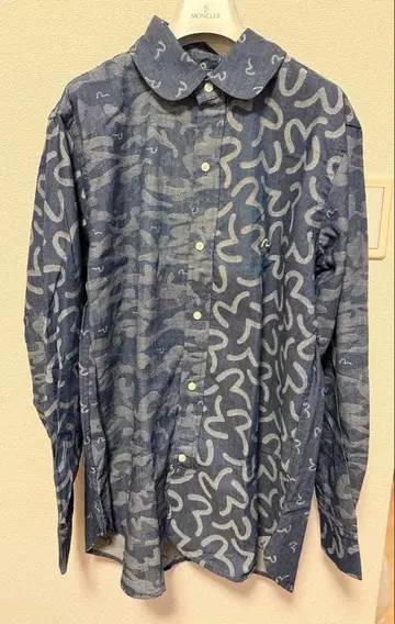 EVISU 다크 블루 데님 긴팔 셔츠 size 42