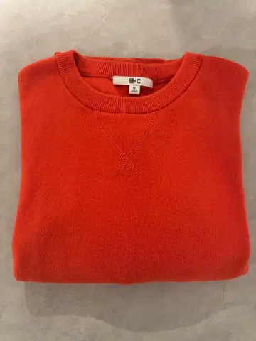 UNIQLO:C 스무스 코튼 크루넥 스웨터 오렌지 XL