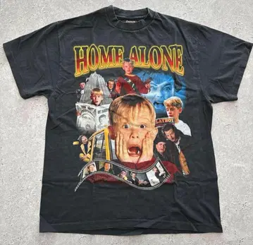 [ L ] 홈 애로우 무비 셔츠 양면 프린트 블랙