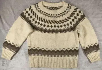 노르딕 무늬 스웨터 화이트 북유럽 빈티지