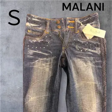 Y2K 자수 데님 팬츠 플레어 헤이세이 갸루 S