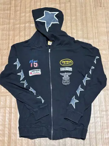 반손 VANSON 풀 집업 스타 후드티 블랙 XL