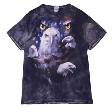 USA 구제 의류 이글 독수리 애니멀 반팔 티셔츠 빅 프린트 I2332