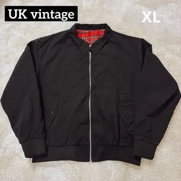 UK 빈티지 헤링본 자켓 블루종 영국제 타탄 체크 XL