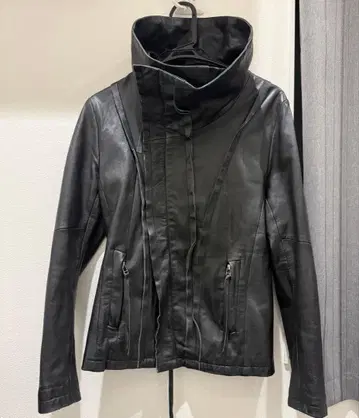 토네이도 마트 가죽 자켓 EKAM 계열 드레이프 하이넥