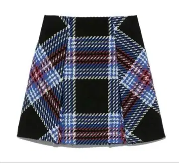 SNIDEL 체크 무늬 플레어 스커트