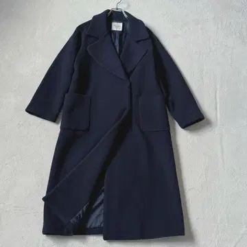 [ 캐시미어 혼방 ] 프리크스토어 롱 코트 네이비 프리 사이즈
