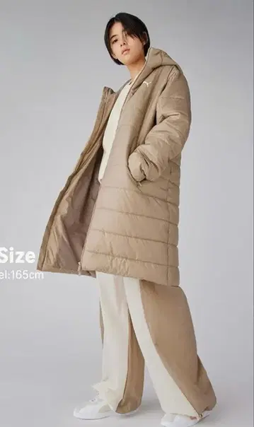 PUMA 후드 부착 롱 다운 자켓