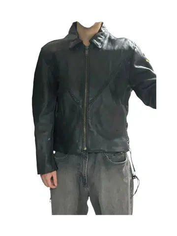 90s~00s 유럽 구제 의류 천연 가죽 가죽 자켓 짧은 기장 y2k