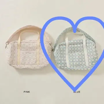 TINA:JOJUN 퀼팅 더플백 블루