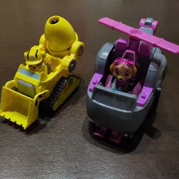 퍼피 구조대 스카이 헬리콥터 & 라블 불도저 세트