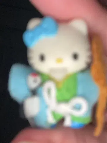 레어 블루 리본 헬로키티 레어 기모노 키링