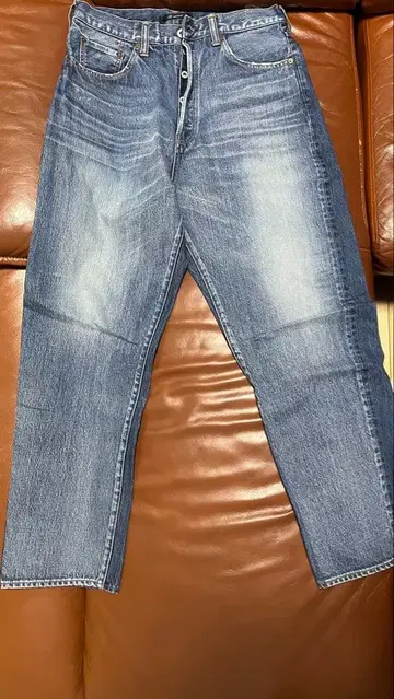 미사용 Johnbull 데님 블루 스트레이트 청바지