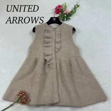 K49 새상품급 F 유나이티드 애로우즈 폭스 혼방 프릴 베스트 여성용