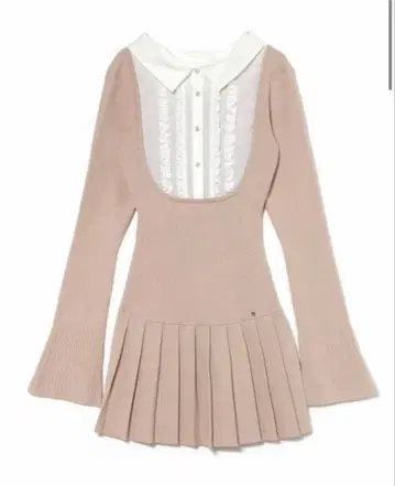 andmary Lotta frill mini dress pinkbeige
