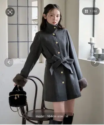 NICE CLAUP 리본 미들 코트