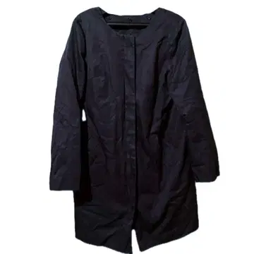 롱 코트 노카라 네이비