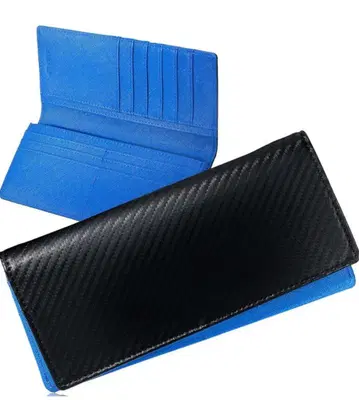 장지갑 지갑 동전 지갑 카본 가죽 얇은 타입 남성용 선물 블랙 파랑 블루