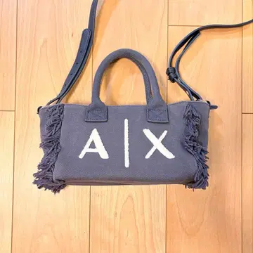 A|X 프린지 부착 숄더백 소 네이비