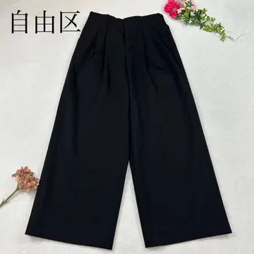 K54 새상품급 M 지유쿠 투 턱 와이드 팬츠 블랙 여성용