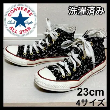 컨버스 스니커즈 여성용 23cm 4h 올스타 음표 블랙 하이컷 신발