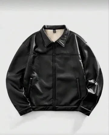 pu 가죽 자켓 블랙 백 프린트