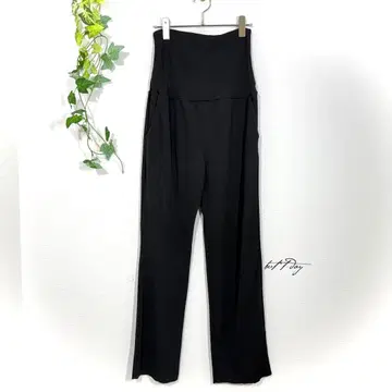 스위트마미 마터니티 리브 와이드 팬츠 (L) 블랙 스트레치 무지