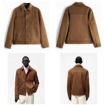 자라 페이크 스웨이드 트래커 자켓 브라운 L 사이즈