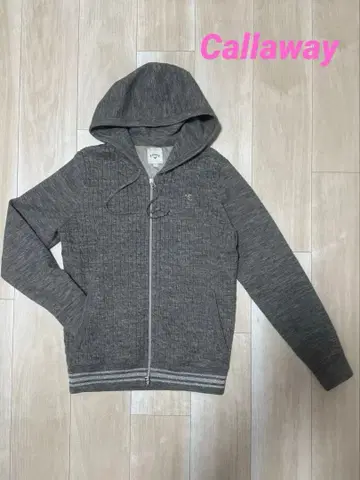 캘러웨이 후드 부착 니트 블루종 더블 지퍼 안감 부착 여성용 M
