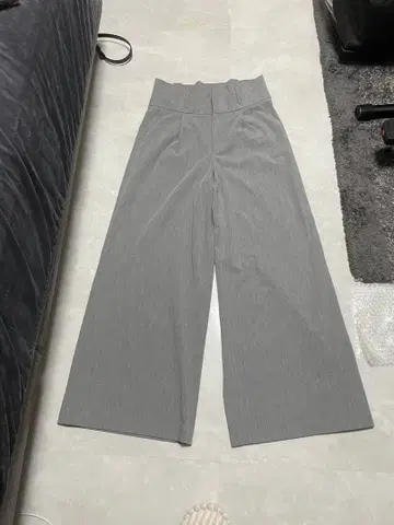 그레이 하이웨스트 와이드 팬츠