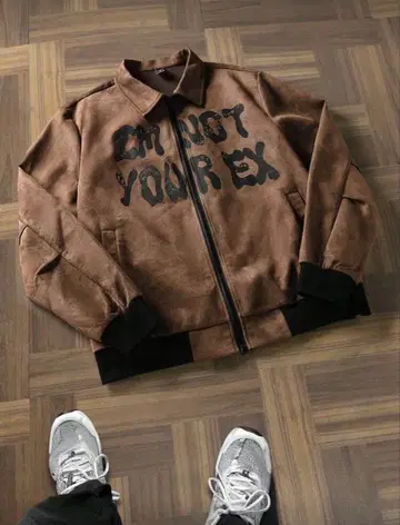 브라운 바시티 자켓 NOT YOUR EX