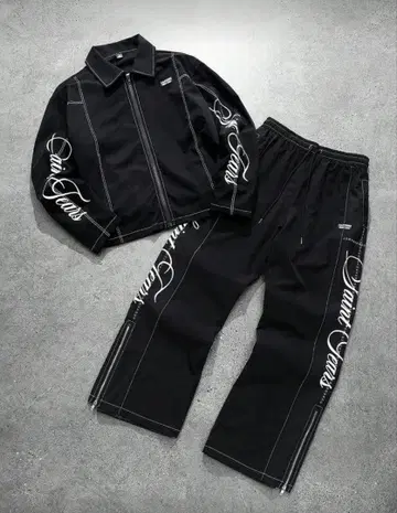 블랙 로고 저지 셋업