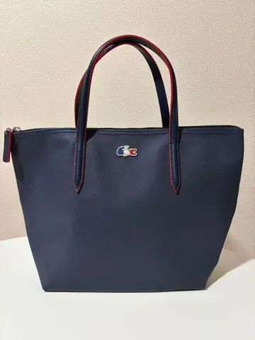 LACOSTE 네이비 지퍼 핸드백