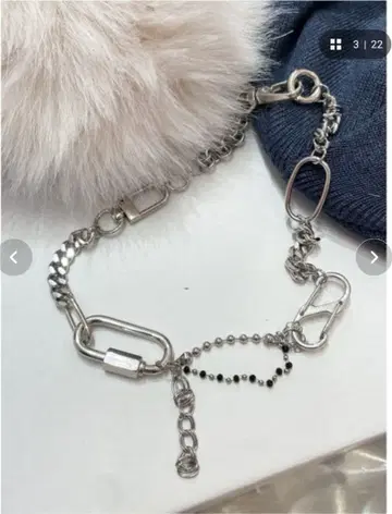 jouetie 카라비너 체인 목걸이 실버