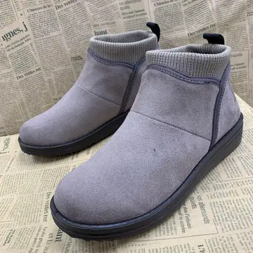 새상품 여성용 23.0cm 경량 니트 리브 부츠 옅은 브라운 9842