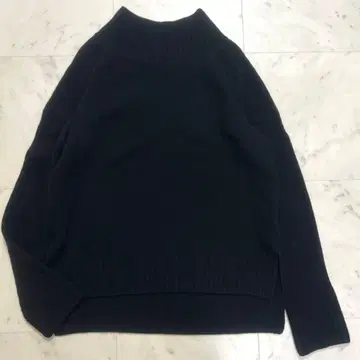 새상품급 이에나 IENA 울 캐시미어 니트 하이넥 블랙 슬릿