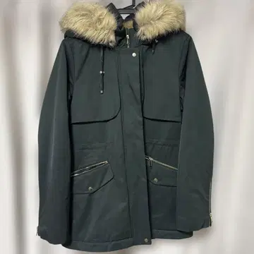 퍼 달린 다크 그린 모즈 코트 M