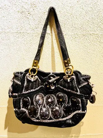 [ 새상품급 ] 자망 퓌에슈 비즈 장식 핸드백 블랙