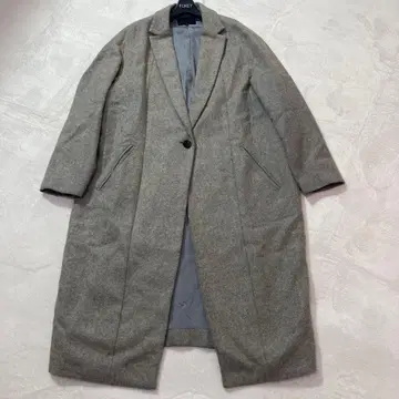 새상품급 롱 체스터 코트 알파카 icb 48 빅 사이즈 그레이