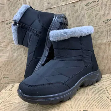 새상품 여성용 23.0cm 방한 보아 안감 나일론 숏부츠 블랙 6506