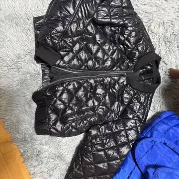 블랙 퀼팅 봄버 자켓 숏 기장